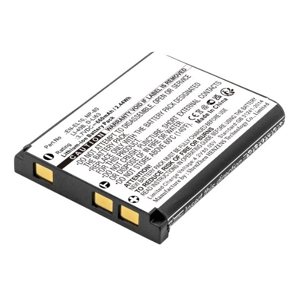 Casio EXILIM NP-80 / NP-82 accu (3.7 V, 660 mAh, 123accu huismerk) ACA00265 - 1
