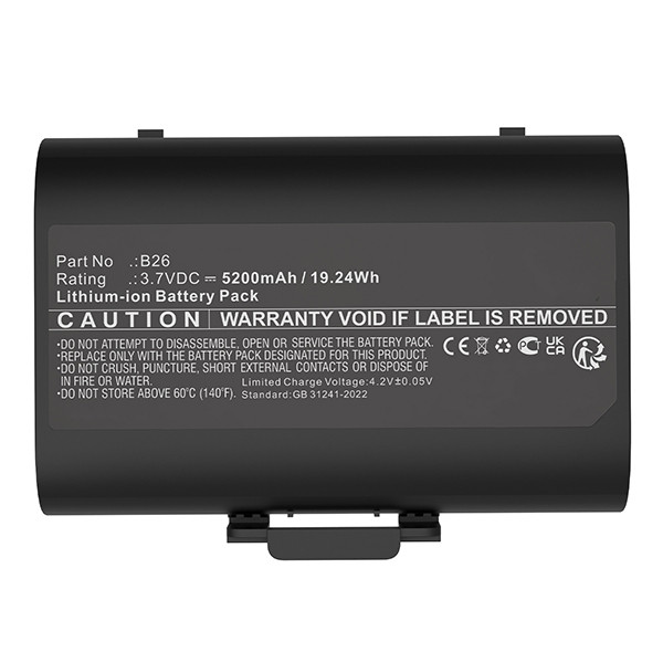 Castles B26 accu (3.7 V, 5200 mAh, 123accu huismerk) ACA00779 - 1