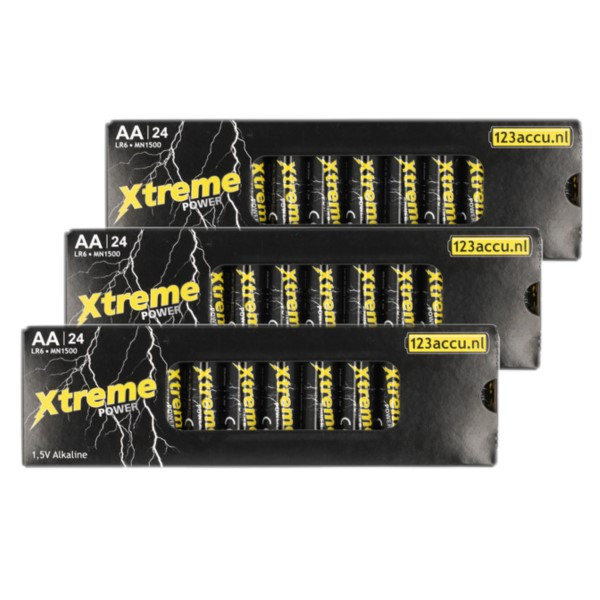Combi deal: 123accu AA alkaline batterijen (3x 24 stuks) ADR00107 - 1