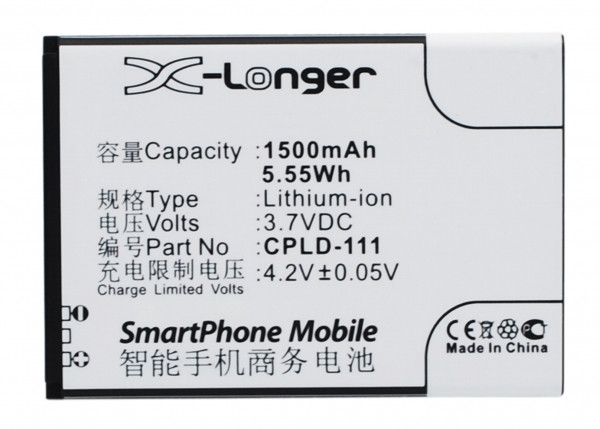 Coolpad CPLD-106 / CPLD-111 accu (1500 mAh, 123accu huismerk)  ACO00216 - 1
