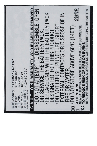 Coolpad CPLD-121 accu (1650 mAh, 123accu huismerk)  ACO00218 - 1