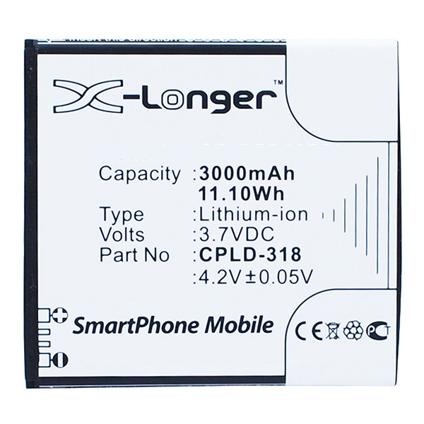 Coolpad CPLD-318 accu (3000 mAh, 123accu huismerk)  ACO00343 - 1