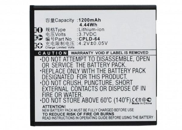 Coolpad CPLD-64 accu (1200 mAh, 123accu huismerk)  ACO00233 - 1
