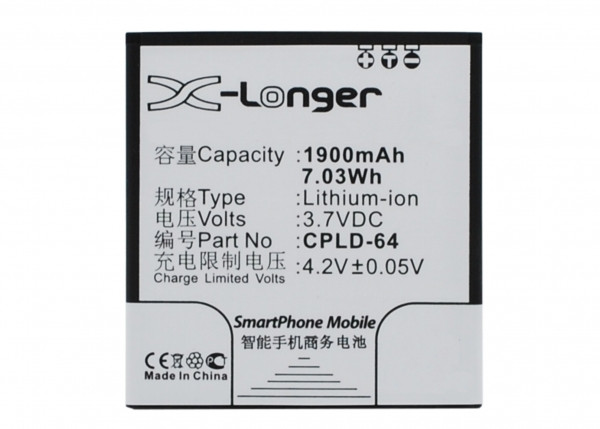 Coolpad CPLD-64 accu (1900 mAh, 123accu huismerk)  ACO00232 - 1