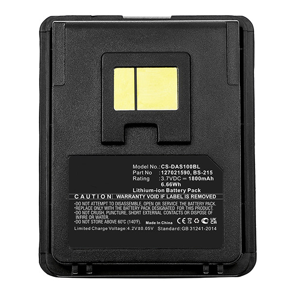 Datalogic BS-215 / BS-229 / 127021590 accu (1800 mAh, 123accu huismerk) ADA00105 - 2