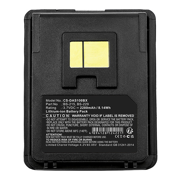 Datalogic BS-215 / BS-229 / 127021590 accu (2200 mAh, 123accu huismerk) ADA00104 - 2