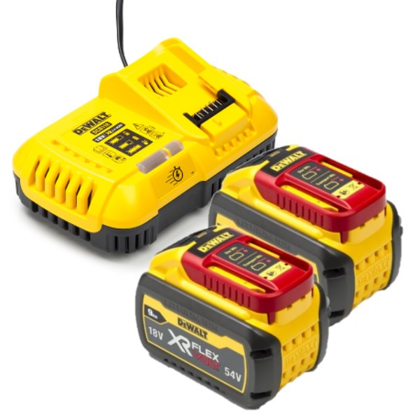 DeWalt Starterset: 2x DeWalt DCB547-XJ / XR FlexVolt accu's + lader (18V / 54V, 9.0Ah, origineel)  ADE01300 - 1