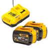 Starterset: 2x DeWalt DCB548-XJ / XR FlexVolt accu's + lader (18V / 54V, 12Ah, origineel) ADE01312 - 1