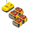 Starterset: 4x DeWalt DCB546-XJ / XR FlexVolt accu's + lader (18V / 54V, 6.0Ah, origineel) ADE01277 - 1