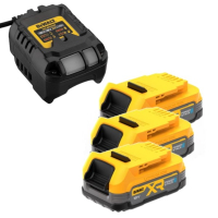 DeWalt Startset: 3x DeWalt DCBP034-XJ XR Powerstack Li-ion accu's + lader (18 V, 1.7 Ah, origineel)  ADE01378