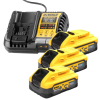 Startset 3x DeWalt DCBP518-XJ XR Powerstack Li-ion accu's + lader (18 V, 5.0 Ah, origineel) ADE01386 - 1