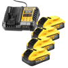 Startset 4x DeWalt DCBP518-XJ XR Powerstack Li-ion accu's + lader (18 V, 5.0 Ah, origineel) ADE01387 - 1