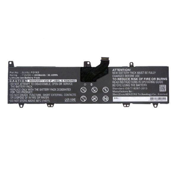 Dell 0JV6J accu (7.6 V, 4000 mAh, 123accu huismerk)  ADE00771 - 2