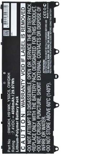 Dell 0WGKH / H91MK / Y50C5 accu (7.4 V, 30 Wh, 4050 mAh, 123accu huismerk)  ADE00557 - 1