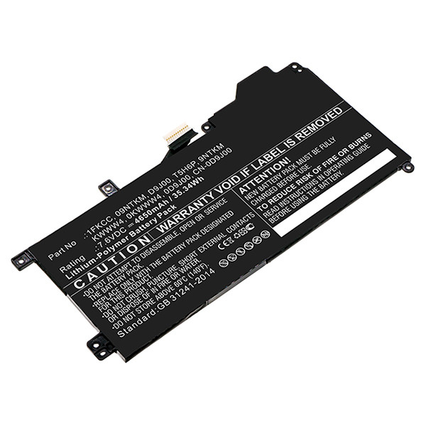 Dell 1FKCC / 0KWWW4 / 0D9J00 accu (7.6 V, 4650 mAh, 123accu huismerk)  ADE01050 - 1