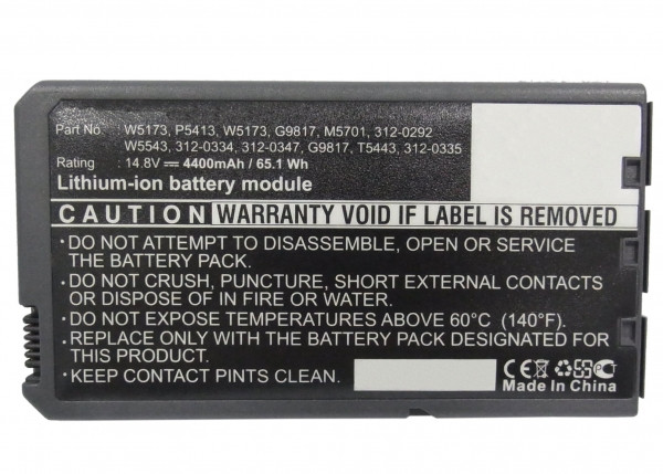 Dell 312-0292 / 312-0326 / 312-0335 accu (14.8 V, 4400 mAh, 123accu huismerk)  ADE00143 - 1