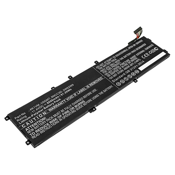 Dell 4K1VM / V0GMT / 0NCC3D accu (11.4 V, 4600 mAh, 123accu huismerk)  ADE01074 - 1