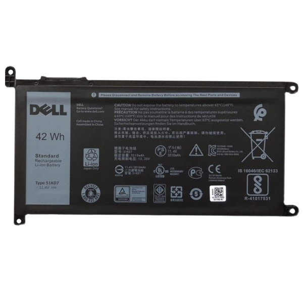 Dell 51KD7 accu (11.4 V, 42 Wh, 3684 mAh, origineel)  ADE01252 - 1
