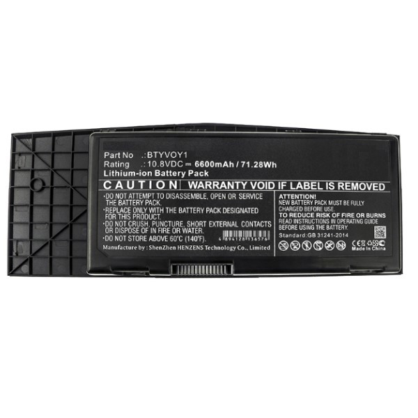 Dell BTYVOY1 accu (10.8 V, 6600 mAh, 123accu huismerk)  ADE00849 - 2