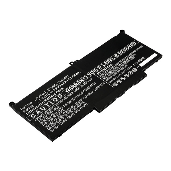 Dell F3YGT accu (7.4 V, 7200 mAh, 53 Wh, 123accu huismerk) ADE00902 - 1