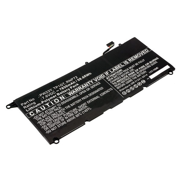Dell PW23Y accu (7.6 V, 7800 mAh, 60 Wh, 123accu huismerk)  ADE00854 - 1