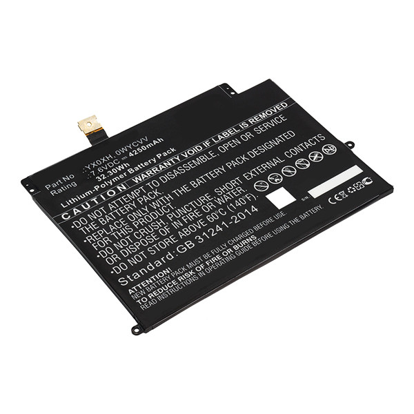 Dell YX0XH / 451-BCBR / C668F accu (7.6 V, 4250 mAh, 123accu huismerk) ADE00938 - 1