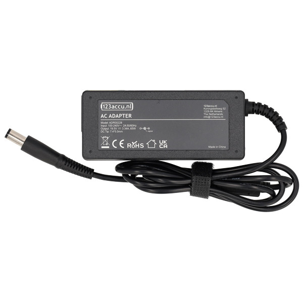 Dell adapter (19.5 V, 3.34 A, 65 W, 123accu huismerk)  ADR00228 - 2