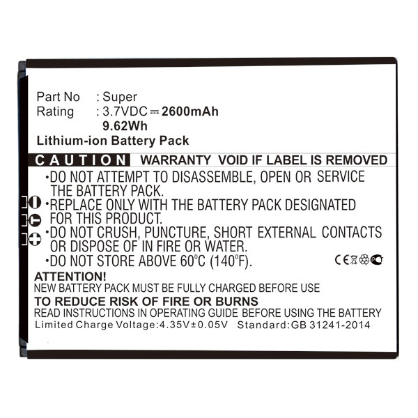 Doogee YM0910X5000650 accu (2400 mAh, 123accu huismerk)  ADO00190 - 1