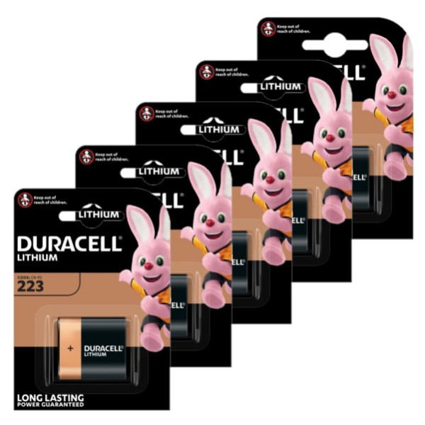 Duracell 233 / CR-P2 Lithium batterij (5 stuks, 6V, 1400 mAh) ADU00330 - 1