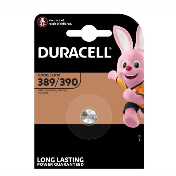 Duracell 389 / SR1130W / SR54 zilveroxide knoopcel batterij 1 stuk ADU00415 - 1