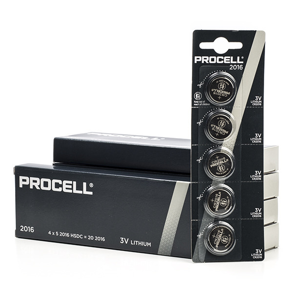Duracell Aanbieding: Duracell Procell CR2016 Lithium knoopcel batterij (25 stuks)  ADU00254 - 1