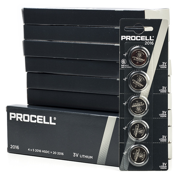 Duracell Aanbieding: Duracell Procell CR2016 Lithium knoopcel batterij (50 stuks)  ADU00240 - 1