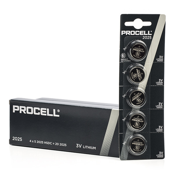 Duracell Aanbieding: Duracell Procell CR2025 Lithium knoopcel batterij (10 stuks)  ADU00236 - 1