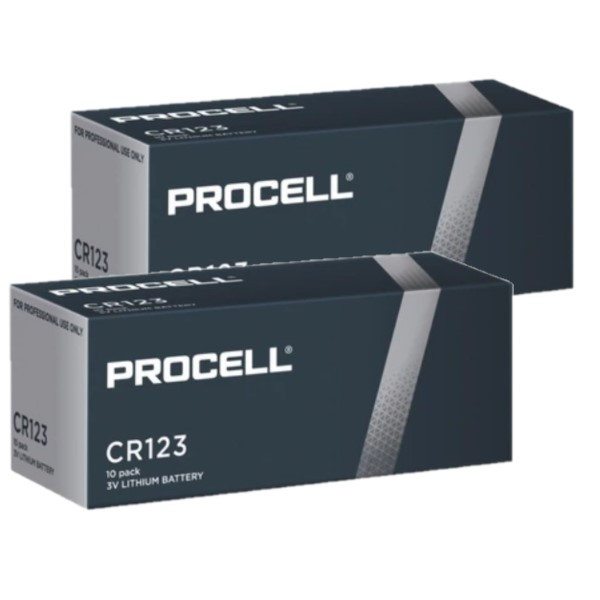 Aanbieding: Duracell Procell High Power CR123 / CR123A Lithium Batterijen (20 stuks, 3V, 1600 mAh) ADU00436 - 1