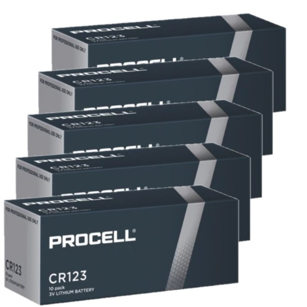 Aanbieding: Duracell Procell High Power CR123 / CR123A Lithium Batterijen (50 stuks, 3V, 1600 mAh) ADU00437 - 1