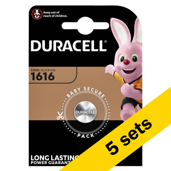 Duracell CR1616 3V Lithium knoopcel batterij 5 stuks  ADU00284 - 1