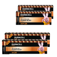 Combi deal: Duracell Power Boost 150% Extra Life AA + AAA alkaline batterij  (4x 24 stuks) ADU00432