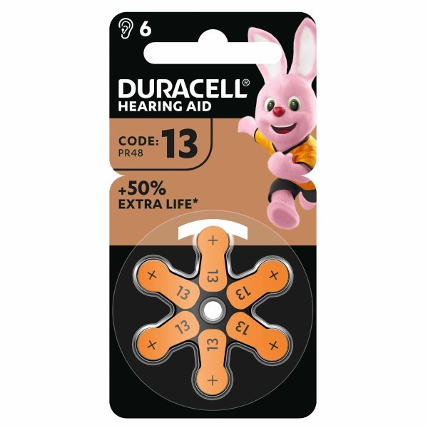 Duracell EasyTab 13 / PR48 / Oranje gehoorapparaat batterij (6 stuks)  ADU00410 - 1
