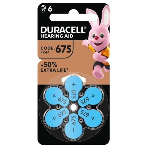 Duracell EasyTab 675 / PR44 / Blauw gehoorapparaat batterij (6 stuks) ADU00408 - 1