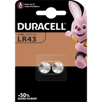 Duracell LR43 / V12GA / 186 Alkaline knoopcel batterij 2 stuks  ADU00061