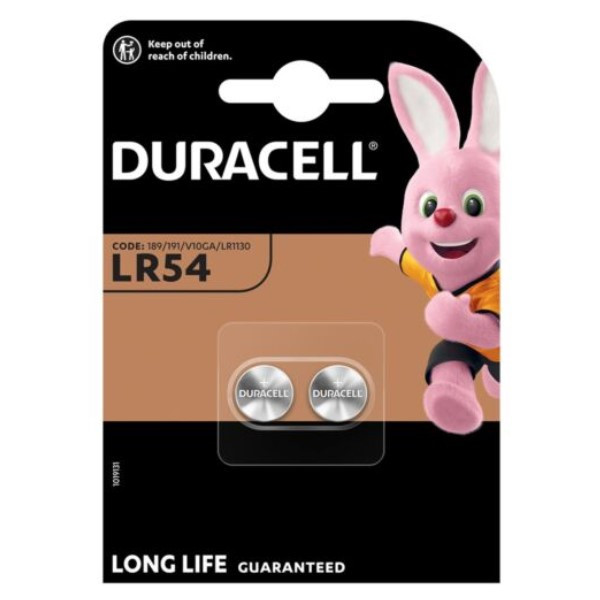 Duracell LR54 / V10GA / 189 Alkaline knoopcel batterij 2 stuks  ADU00311 - 1
