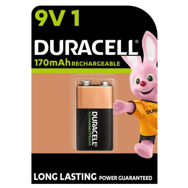 Duracell Oplaadbare 9V / E-block / 6HR61 Ni-Mh Batterij (1 stuk, 170 mAh)  ADU00056 - 