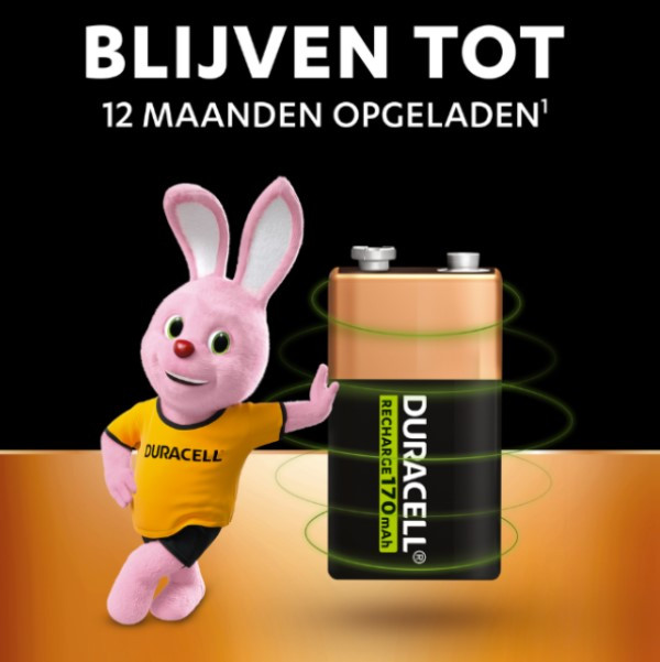 Duracell Oplaadbare 9V / E-block / 6HR61 Ni-Mh Batterij (1 stuk, 170 mAh)  ADU00056 - 3