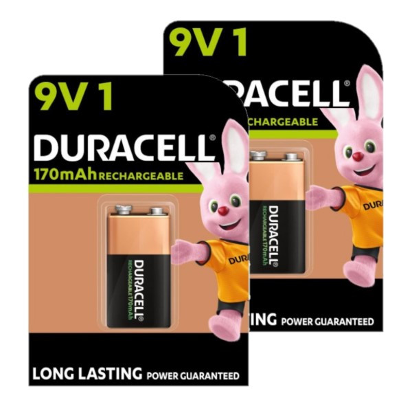 Duracell Oplaadbare 9V / E-block / 6HR61 Ni-Mh Batterij (2 stuks, 170 mAh)  ADU00272 - 1