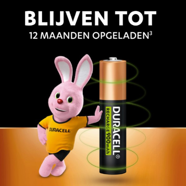 Duracell Oplaadbare AAA / HR03 Ni-Mh Batterijen (4 stuks, 900 mAh) AGP00081 - 4
