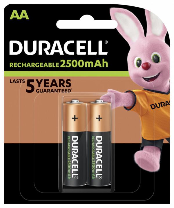Duracell Oplaadbare AA / HR06 Ni-Mh Batterij (2 stuks, 2500 mAh)  ADU00158 - 1