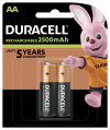 Duracell Oplaadbare AA / HR06 Ni-Mh Batterij (2 stuks, 2500 mAh)