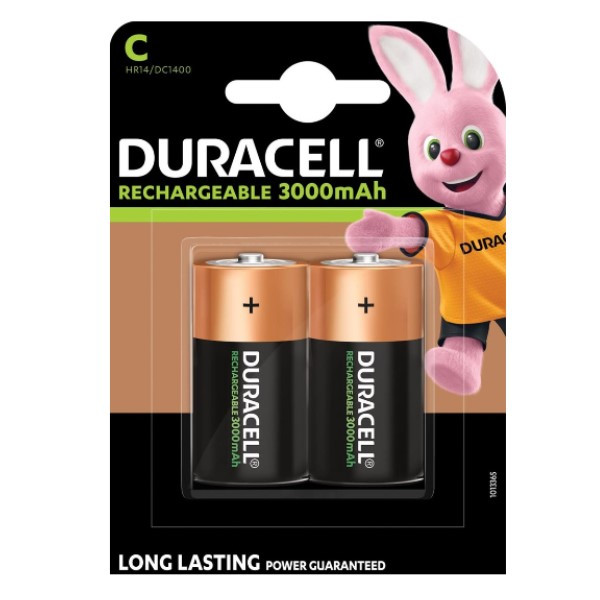 Duracell Oplaadbare C / HR14 Ni-Mh Batterijen (2 stuks, 3000 mAh)  ADU00057 - 
