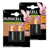 Duracell Oplaadbare C / HR14 Ni-Mh Batterijen (4 stuks, 3000 mAh)