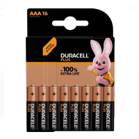 Duracell Plus 100% Extra Life AAA / MN2400 / LR03 Alkaline Batterij  (16 stuks)  ADU00221